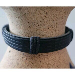 Wrapped Western Bracelet Black Leather Adjustable Slide